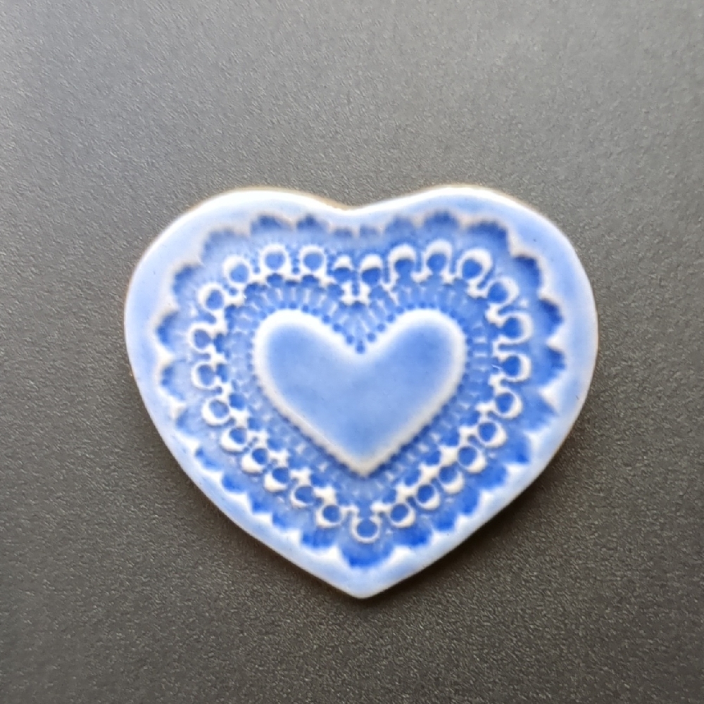 Handmade Ceramic Heart Brooch
